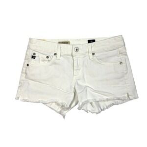 AG Adriano Goldschmied Mary Jane Shorts Womens Size 27 Low Rise‎ Cut Off White